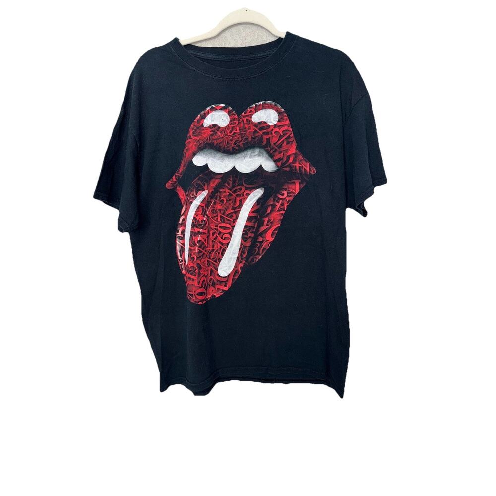The Rolling Stones 2015 Zip Code Tour Black Short Sleeve Crewneck T-Shirt Mens